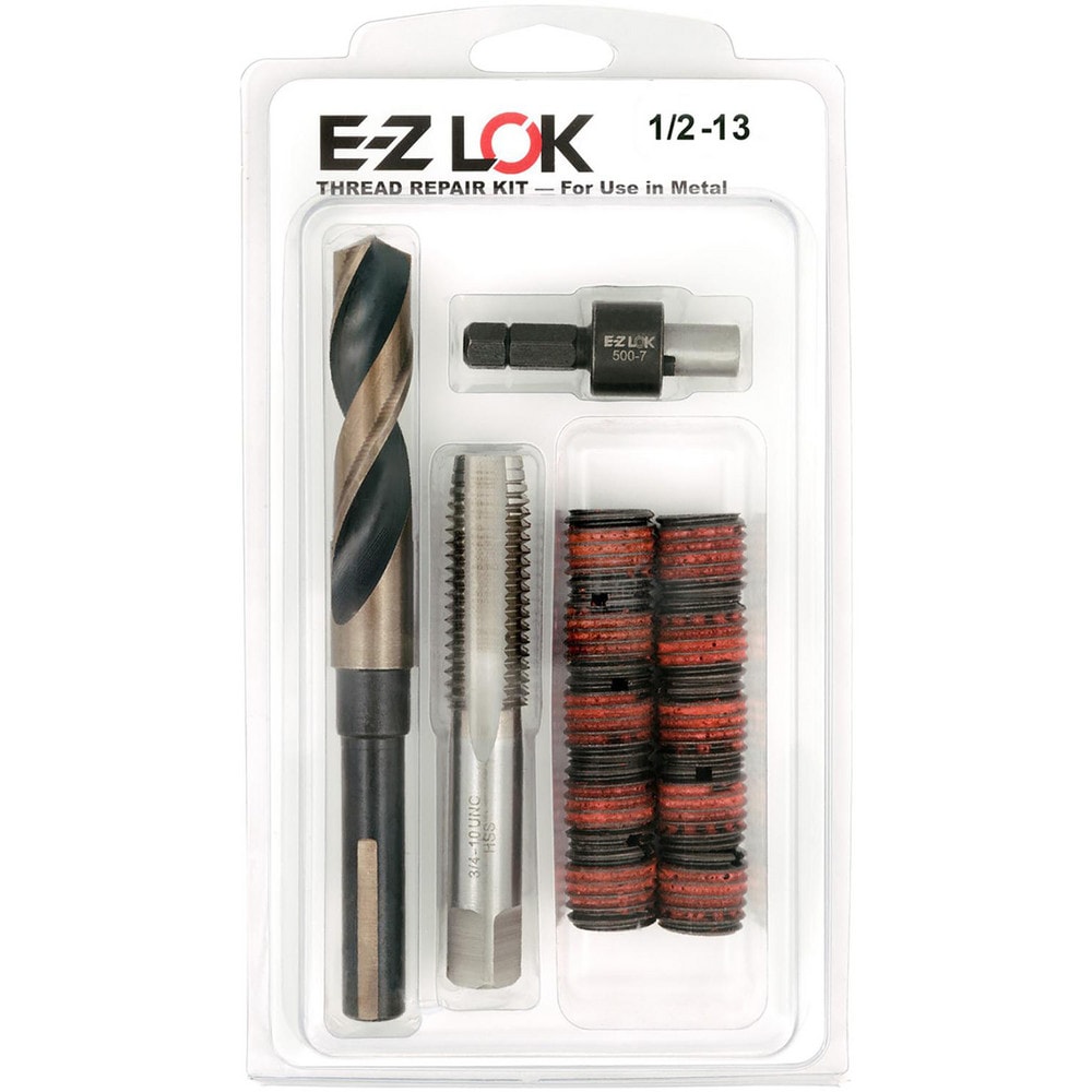 Thread Repair Kits; Kit Type: Thread Repair; Insert Thread Size (Inch): 1/2-13; Includes Drill: Yes; Includes Tap: Yes; Includes Installation Tool: Yes; Includes Tang Removal Tool: No