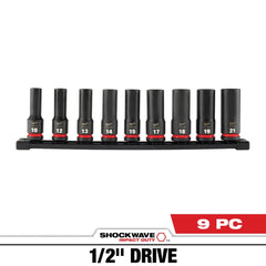 Deep Impact Socket Set Socket Set: 9 Pc, 10.00 to 21.00" Socket