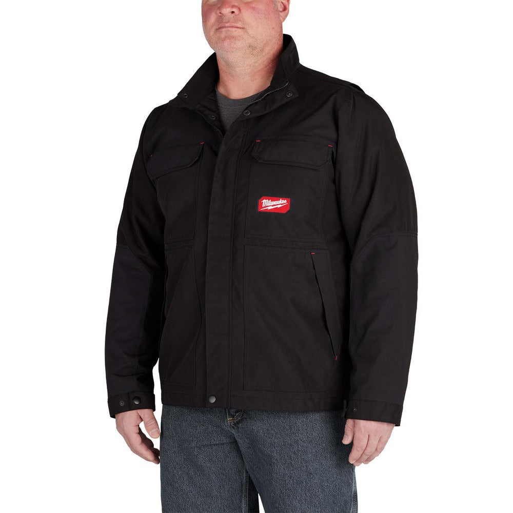 Work Jacket: Size Large, Nylon & Polyester, Zipper Closure