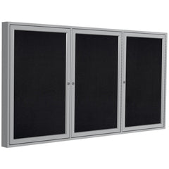 Cork Bulletin Boards; Bulletin Board Type: Enclosed Recycled Rubber Bulletin Board; Board Color: Black; Board Material: Rubber; Width (Inch): 86; Height (Inch): 48; Frame Material: Aluminum; Frame Color: Silver