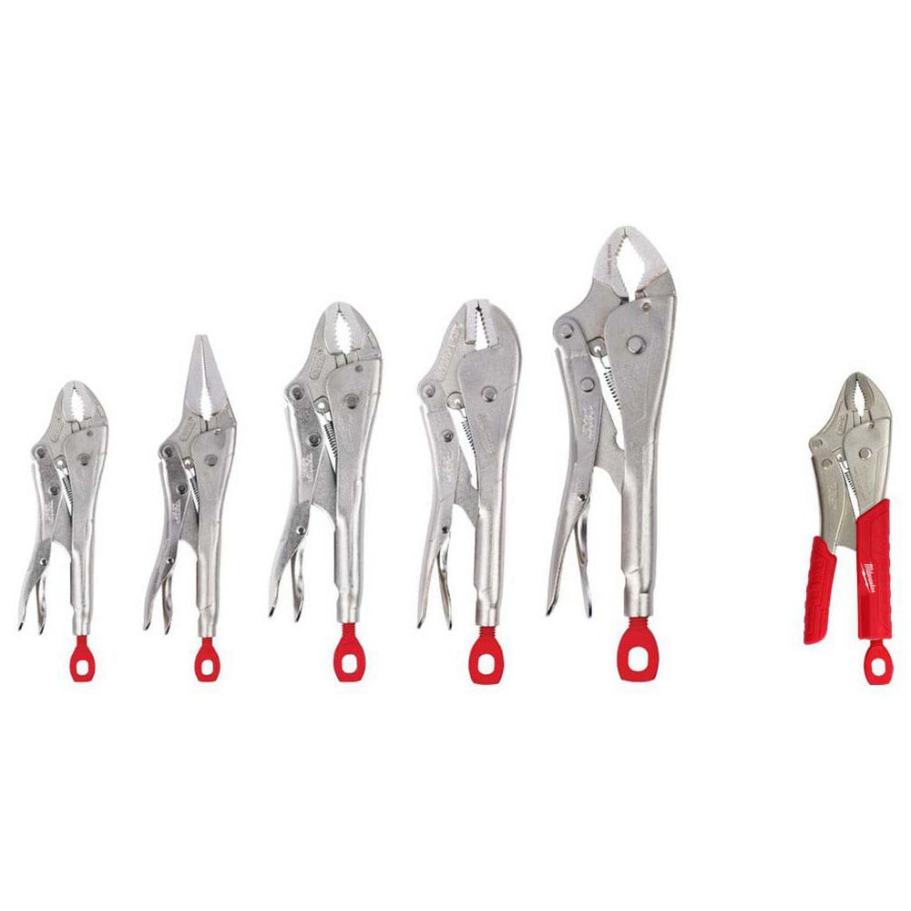 Plier Sets; Plier Type Included: Plier Sets; Container Type: Plastic Pouch; Handle Material: Steel; Includes: 10 in Torque Lock Maxbite Curved Locking Pliers, 5 & 7 in Curved Jaw Pliers, 6 in Torque Lock Long Nose Locking Pliers, 10" Curved Jaw Pliers, 7