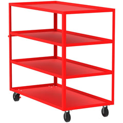 Shelf Utility Cart: 65" Long, 30" Wide, Steel, 3600 lb Capacity, Red