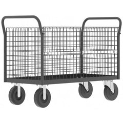 Cage Utility Cart: 52" Long, 24" Wide, Steel, 2000 lb Capacity, Gray