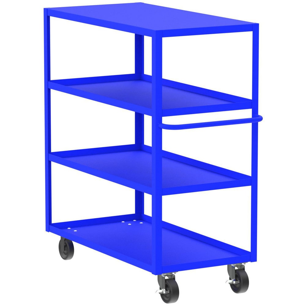 Shelf Utility Cart: 53" Long, 24" Wide, Steel, 3600 lb Capacity, Blue