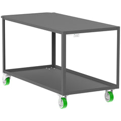 Shelf Utility Cart: 65" Long, 30" Wide, Steel, 2000 lb Capacity, Gray