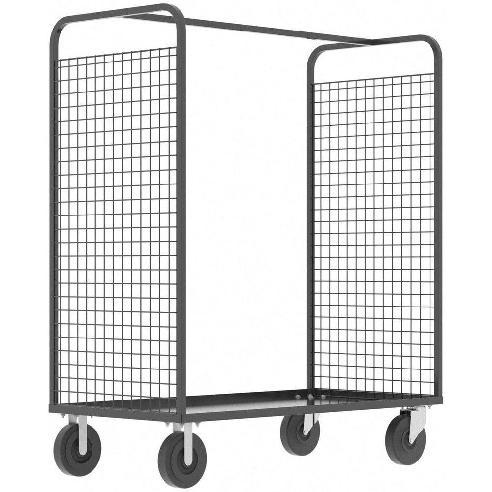 Cage Utility Cart: 57" Long, 30" Wide, Steel, 1600 lb Capacity, Gray