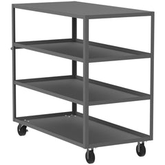 Shelf Utility Cart: 65" Long, 30" Wide, Steel, 3600 lb Capacity, Gray