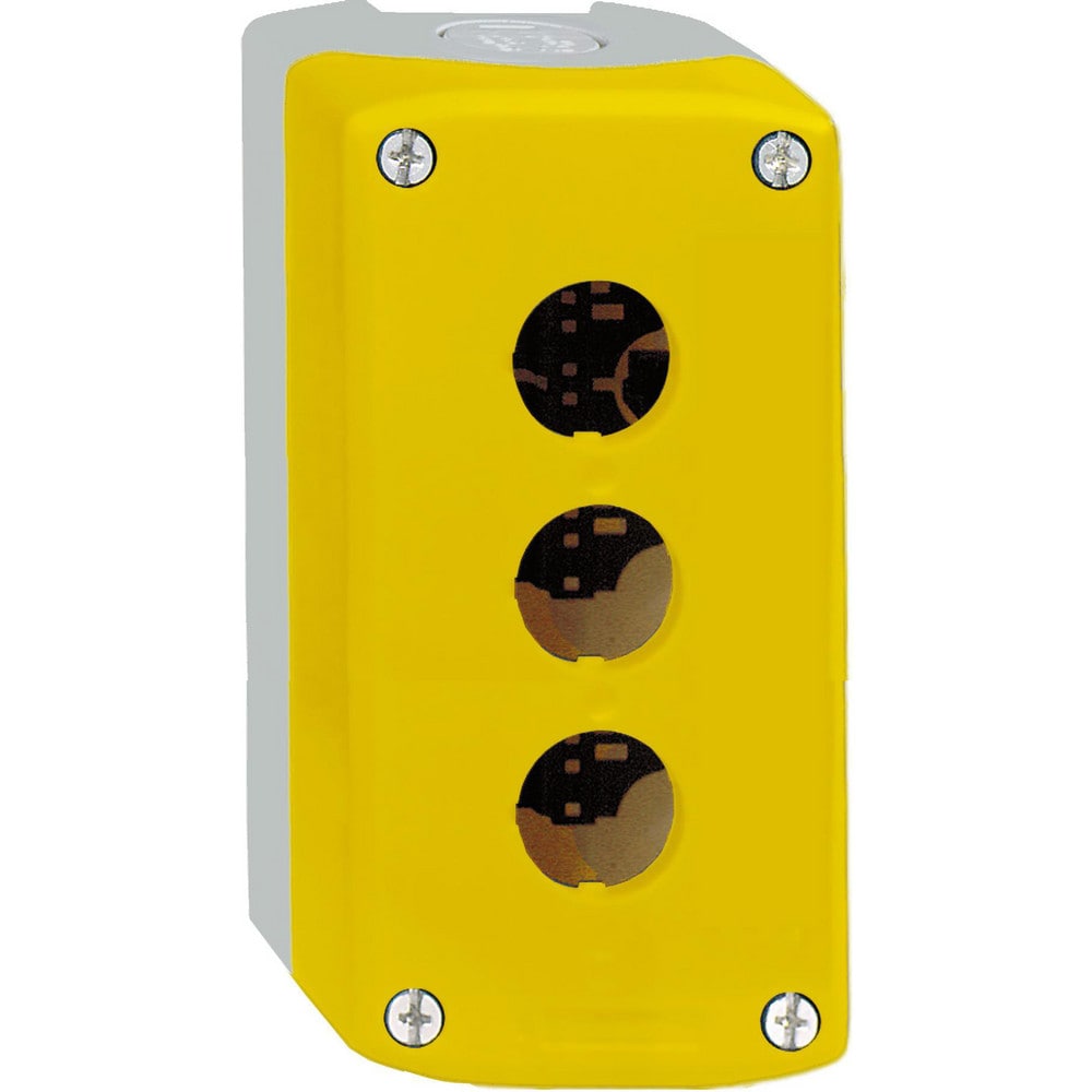 Pushbutton Control Station Accessories; Control Station Accessory Type: Empty Control Station Box; For Use With: Harmony XB5 22mm Control and Signal Units; Color: Yellow, Grey