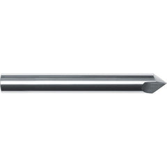 Chamfer Mill: 1/4" Dia, 1/4" Shank Dia, 50.00 deg, 2 Flute, Solid Carbide, Single End