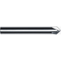 Chamfer Mill: 3/8" Dia, 3/8" Shank Dia, 60.00 deg, 4 Flute, Solid Carbide, Single End