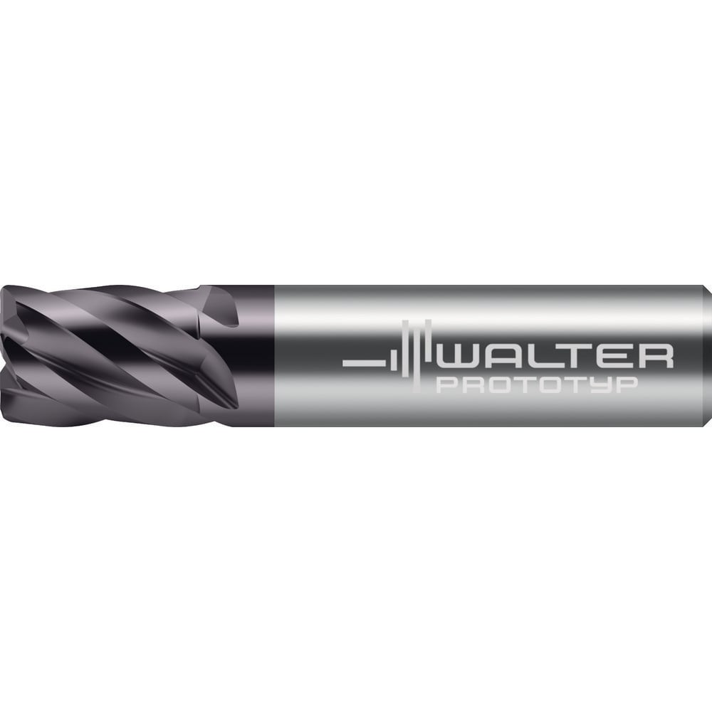 Corner Radius End Mill: 1/4" Dia, 3/8" LOC, 0.0150" Radius, 5 Flute, Solid Carbide