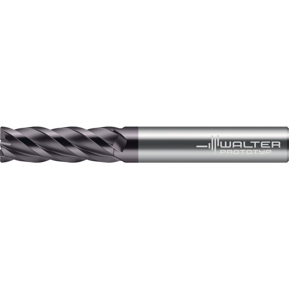 Corner Radius End Mill: 3/4" Dia, 3" LOC, 0.1200" Radius, 4 Flute, Solid Carbide