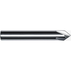 Chamfer Mill: 3/8" Dia, 3/8" Shank Dia, 45.00 deg, 4 Flute, Solid Carbide, Single End