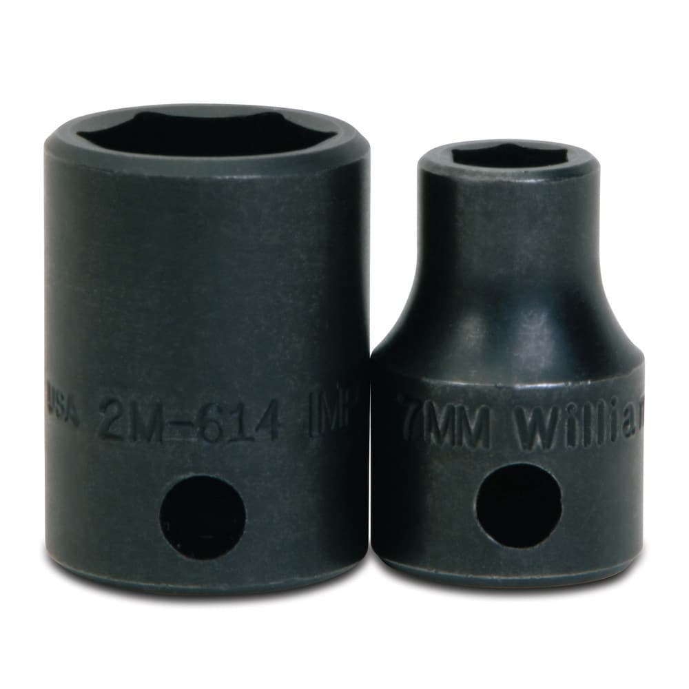 Impact Socket: 3/8" Drive, 19 mm Socket, Hex Drive