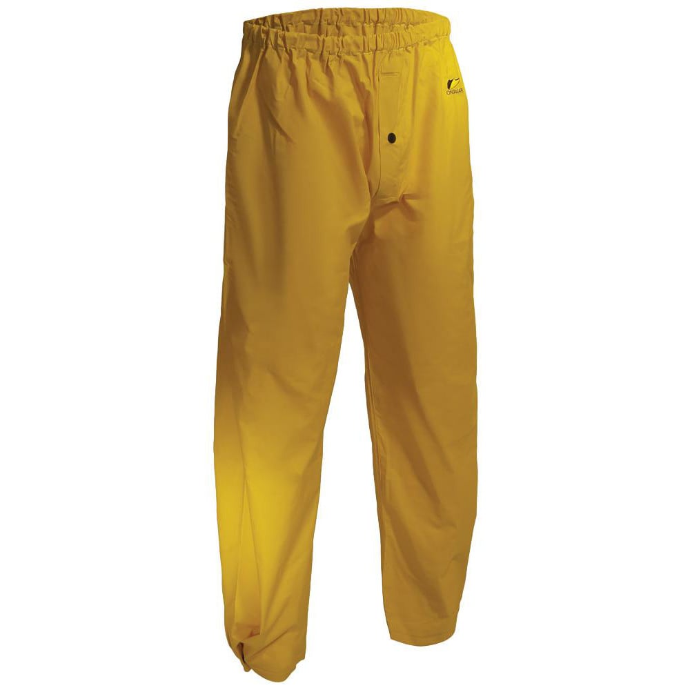 Rain Pants:  Polyester & PVC,  Yellow,  Small