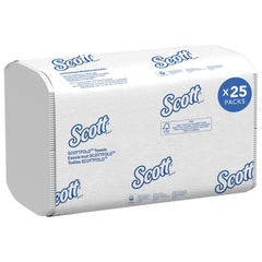 Essential Scottfold Multifold Paper Towels, Low Wet Strength, White