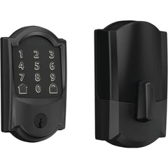 Deadbolts; Deadbolt Type: Deadlatch; Lock Type: Single Cylinder; Key Type: Key Codeable; Mount Type: Surface; Material: Metal; Minimum Door Thickness: 1.375 in; Maximum Door Thickness: 1.75; Finish: Matte Black