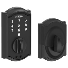 Deadbolts; Deadbolt Type: Deadlatch; Lock Type: Push Button; Key Type: Key Codeable; Mount Type: Surface; Material: Metal; Minimum Door Thickness: 1.375 in; Maximum Door Thickness: 1.75; Finish: Matte Black