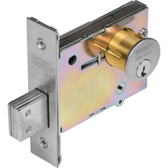 Deadbolts; Deadbolt Type: Deadbolt; Lock Type: Double Cylinder; Key Type: Conventional; Mount Type: Mortise; Material: Metal; Minimum Door Thickness: 1.375 in; Maximum Door Thickness: 1.75; Finish: Satin Chrome