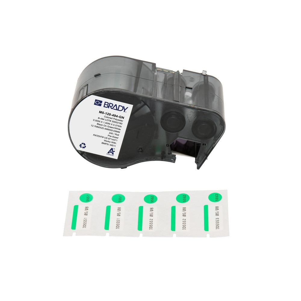 Labels, Ribbons & Tapes; Application: Label Printer Cartridge; Type: Label Printer Cartridge; Color Family: Green; Color: Black on Green, White