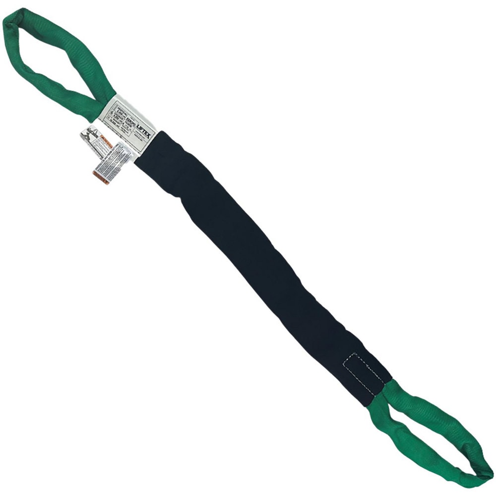 Eye & Eye Round Sling: 10' Long, 5300 lb Vertical Capacity, 4200 lb Choker Capacity