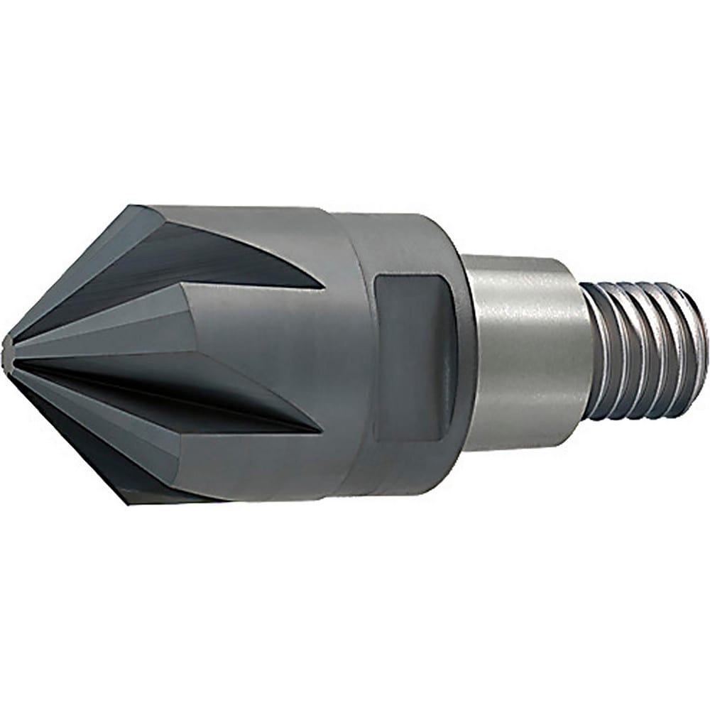 Corner Radius & Corner Chamfer End Mill Heads; Mill Diameter (mm): 19.05; Mill Diameter (Inch): 3/4; Chamfer Width (mm): 8.000; Chamfer Width (Decimal Inch): 0.315; Chamfer Angle: 58.000; Length of Cut (mm): 8.0000; Number Of Flutes: 6