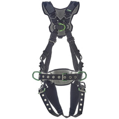 Fall Protection Harnesses:  400.000 Lb,  Construction Style,  Size Medium & Standard,  For Construction,  Polyester, Back & Hips & Front D-Ring