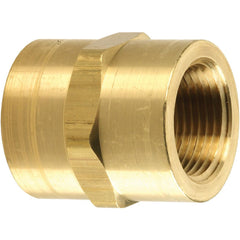 Brass & Chrome Pipe Fittings; Fitting Type: Female Hex Coupling; Fitting Size: 3/8 x 3/8; End Connections: FNPT; Material Grade: CA360; Connection Type: Threaded; Pressure Rating (psi): 1000; Fitting Shape: Straight; Thread Standard: NPTF