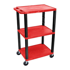 Utility Utility Cart: 18" Long, 24" Wide, Recycled Molded Plastic, Red