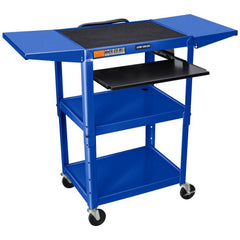 Utility Utility Cart: 18" Long, 24" Wide, Powder Coated Steel, 300 lb Capacity, Blue