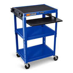 Utility Utility Cart: 18" Long, 24" Wide, Powder Coated Steel, 300 lb Capacity, Blue