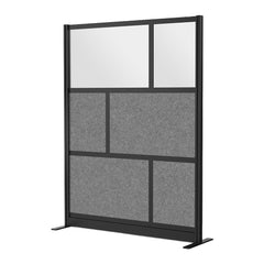 Office Cubicle Partitions; Office Cubicle Partition Type: Modular Wall Room Divider; Color: Gray, Black, Frosted; Material: Aluminum; Mount Type: Freestanding; Height (Inch): 70; Width (Inch): 53; Thickness (Inch): 1-3/4