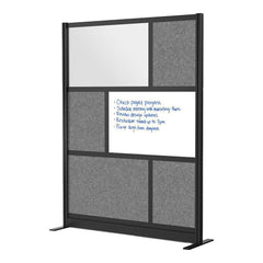 Office Cubicle Partitions; Office Cubicle Partition Type: Modular Wall Room Divider; Color: Black, Frosted; Material: Aluminum; Mount Type: Freestanding; Height (Inch): 70; Width (Inch): 53; Thickness (Inch): 1-3/4