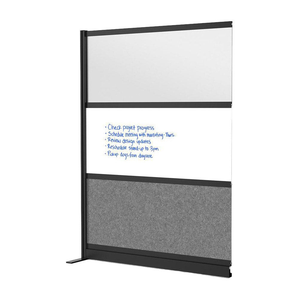 Office Cubicle Partitions; Office Cubicle Partition Type: Modular Wall Room Divider; Color: Gray, White, Black, Frosted; Material: Aluminum; Mount Type: Freestanding; Height (Inch): 70; Width (Inch): 53; Thickness (Inch): 1-3/4