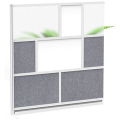 Office Cubicle Partitions; Office Cubicle Partition Type: Modular Wall Room Divider; Color: Gray, White, Frosted; Material: Aluminum; Mount Type: Freestanding; Height (Inch): 70; Width (Inch): 70; Thickness (Inch): 1-3/4