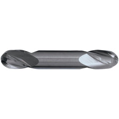 Ball End Mill: 3/16" Dia, 1/2" LOC, 4 Flute, High Speed Steel