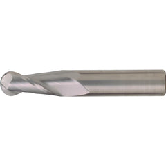 Ball End Mill: 3/8" Dia, 1-1/2" LOC, 2 Flute, Carbide