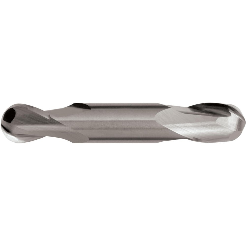 Ball End Mill: 1/8" Dia, 3/8" LOC, 2 Flute, High Speed Steel