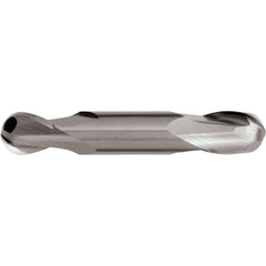 Ball End Mill: 9/32" Dia, 11/16" LOC, 2 Flute, High Speed Steel