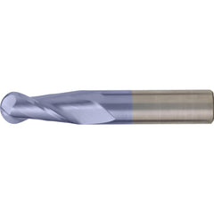 Ball End Mill: 1/2" Dia, 2" LOC, 2 Flute, High Speed Steel