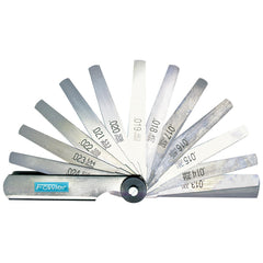 Feeler Gage Sets; Minimum Thickness (Decimal Inch): 0.0015; Maximum Thickness (Decimal Inch): 0.0250; Leaf Length (Decimal Inch): 3.0000; Leaf Length: 3 in