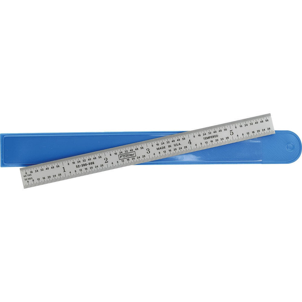 Steel Rules; Material: Steel; Length (Inch): 6; Graduation: 0.50; 1.00; Graduation (Inch): 1/64, 1/32; Tip Style: Flat; Color: Silver; Flexibility: Flexible