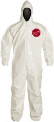 Disposable Coveralls: Abrasion Protection, Size 3X-Large, 3.6000 oz, Tychem 4000, Zipper Closure