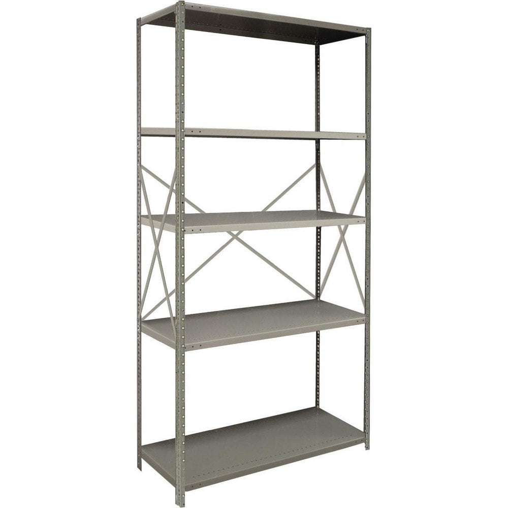 Steel Shelving; Shelf Type: Open Angle Starter Unit; Starter or Add-On: Starter; Adjustment Type: Clip; Boltless: Yes; Shelf Capacity: 500; Mount Type: Floor