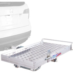 Trailer & Truck Cargo Accessories; Type: Cargo/Mobility Carrier w/Ramp; For Use With: 2" Receivers; Material: Aluminum; Length: 52; Width (Inch): 26; Color: Silver; Load Capacity (Lb.): 350.000