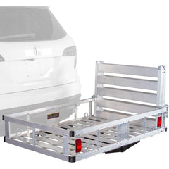 Trailer & Truck Cargo Accessories; Type: Cargo Carrier w/Ramp; For Use With: 2" Receivers; Material: Aluminum; Length: 48; Width (Inch): 27-3/4; Color: Silver; Load Capacity (Lb.): 500.000