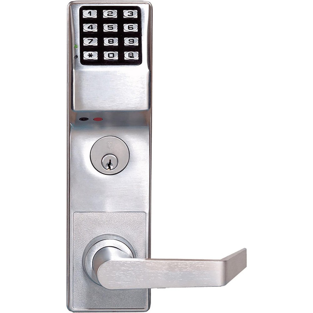 Lever Locksets; Lockset Type: Rim Exit Trim with Prox Keypad; Key Type: Conventional; Back Set: 2-3/4; Cylinder Type: Conventional; Material: Metal; Door Thickness: 1 3/8 to 1 3/4; Finish: Satin Chrome