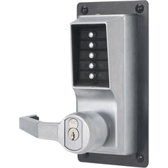 Lever Locksets; Lockset Type: Rim Exit Trim with Keypad; Key Type: Conventional; Back Set: 2-3/4; Cylinder Type: Conventional; Material: Metal; Door Thickness: 1 3/8 - 1 3/4; Finish: Satin Chrome