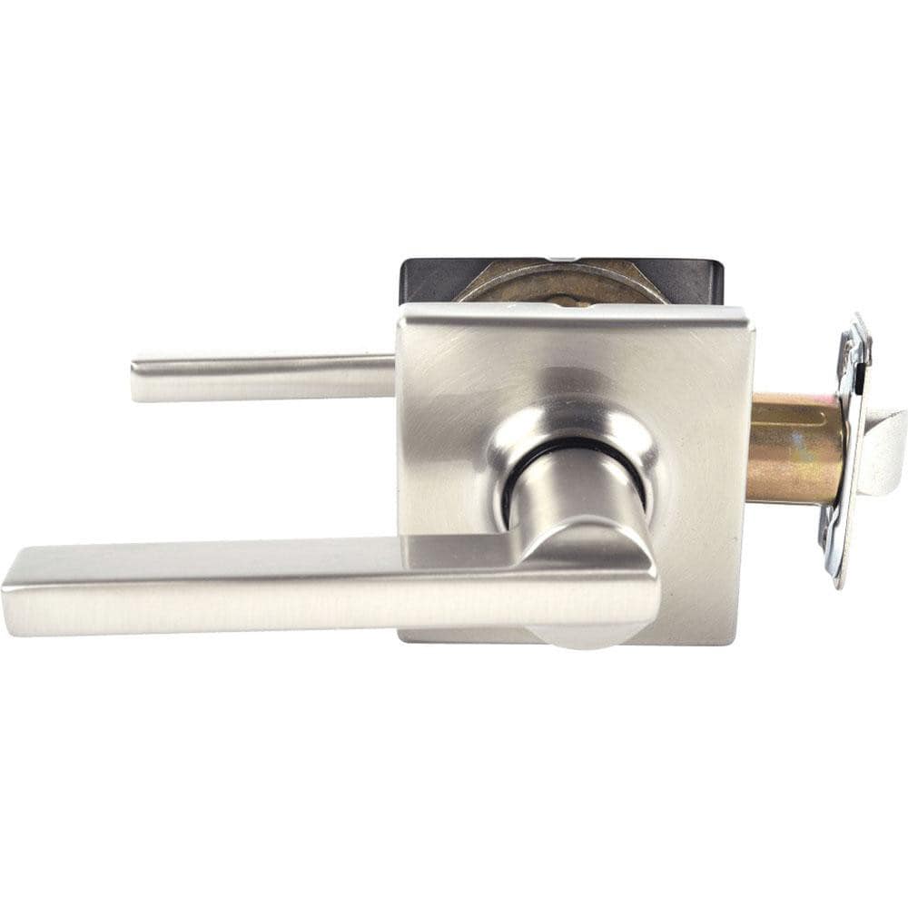 Lever Locksets; Lockset Type: Tubular Lock; Key Type: None; Back Set: 2-3/4; Cylinder Type: None; Material: Metal; Door Thickness: 1 3/8 to 1 3/4; Finish: Satin Nickel Plated Clear Coated