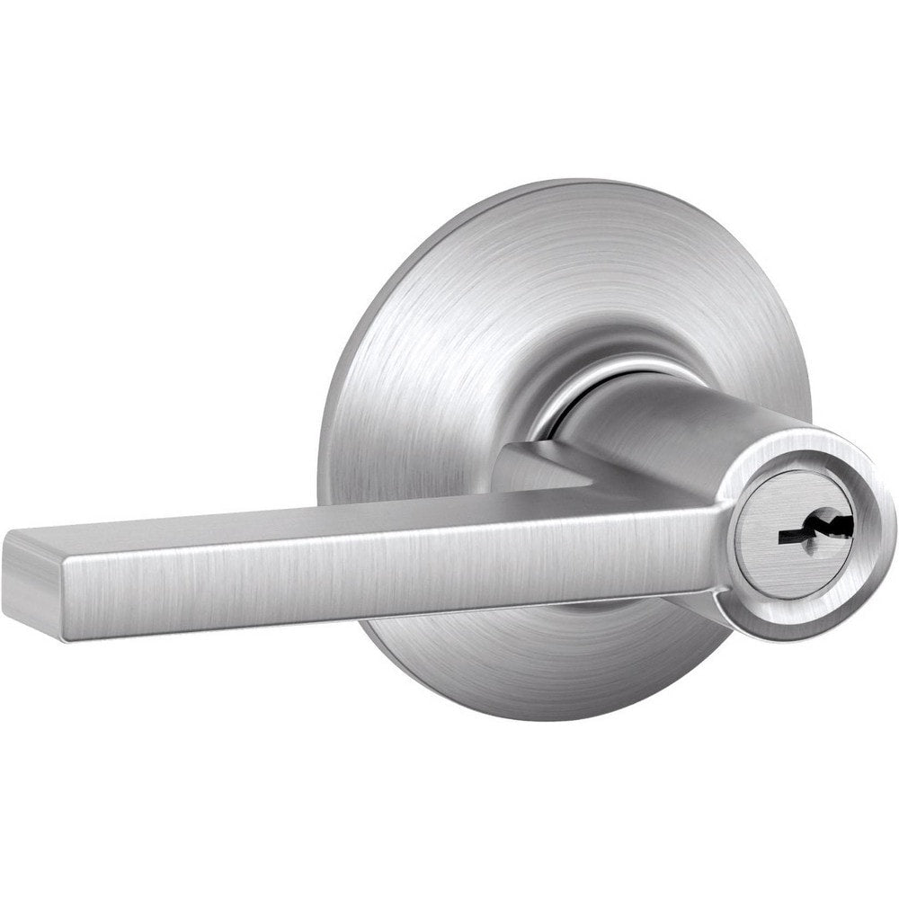 Lever Locksets; Lockset Type: Tubular Lock; Key Type: Schlage C; Back Set: 2-3/8 & 2-3/4; Cylinder Type: Schlage C Keyway; Material: Metal; Door Thickness: 1 3/8 to 1 3/4; Finish: Satin Chrome